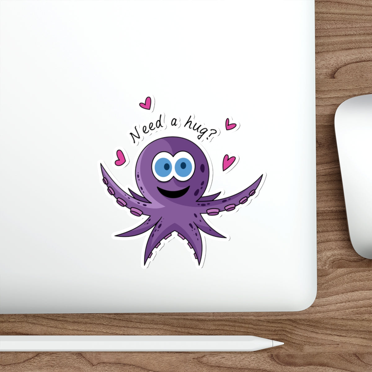 Die-Cut Stickers | Vibrant Art for Personalization (Octopus Hug)