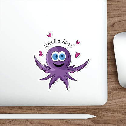 Die-Cut Stickers | Vibrant Art for Personalization (Octopus Hug)