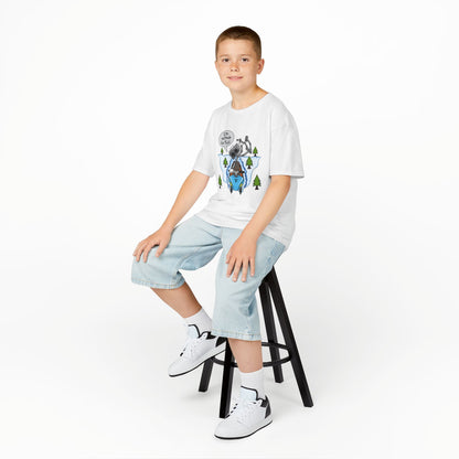 Kids Heavy Cotton T-Shirt (I'm not made for this - Snowmobiler)