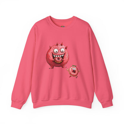 Unisex Heavy Blend™ Crewneck Sweatshirt (Donut Monster eating Donut)