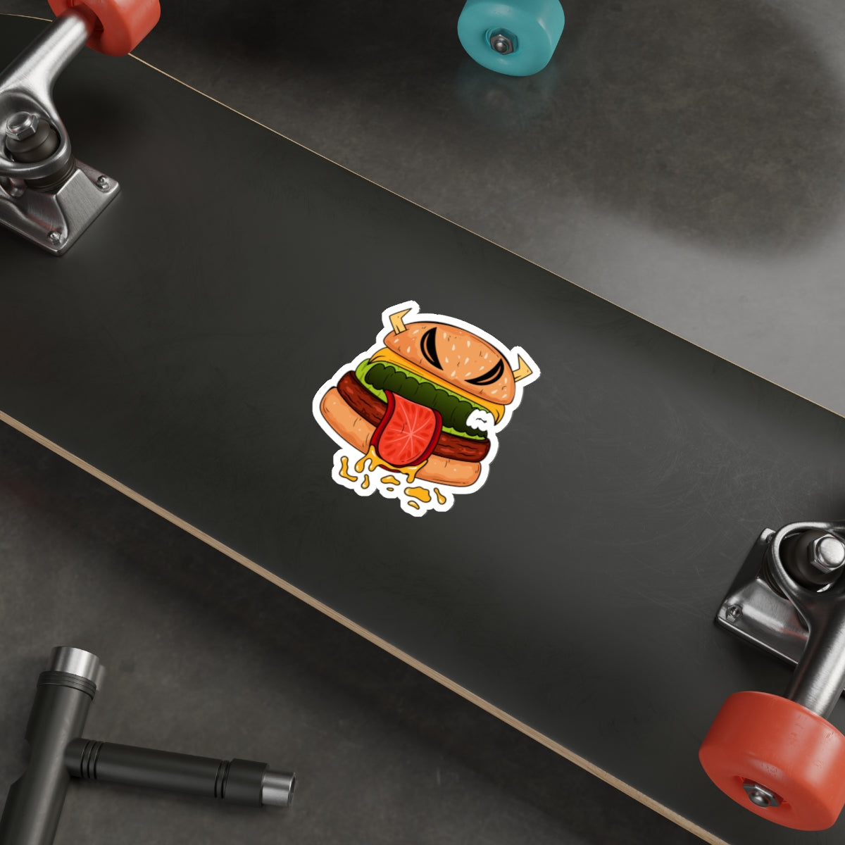 Die-Cut Stickers | Vibrant Art for Personalization (Cheeseburger Monster)