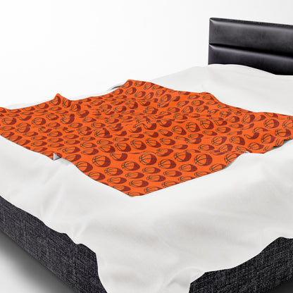 Velveteen Plush Blanket (Basketball)