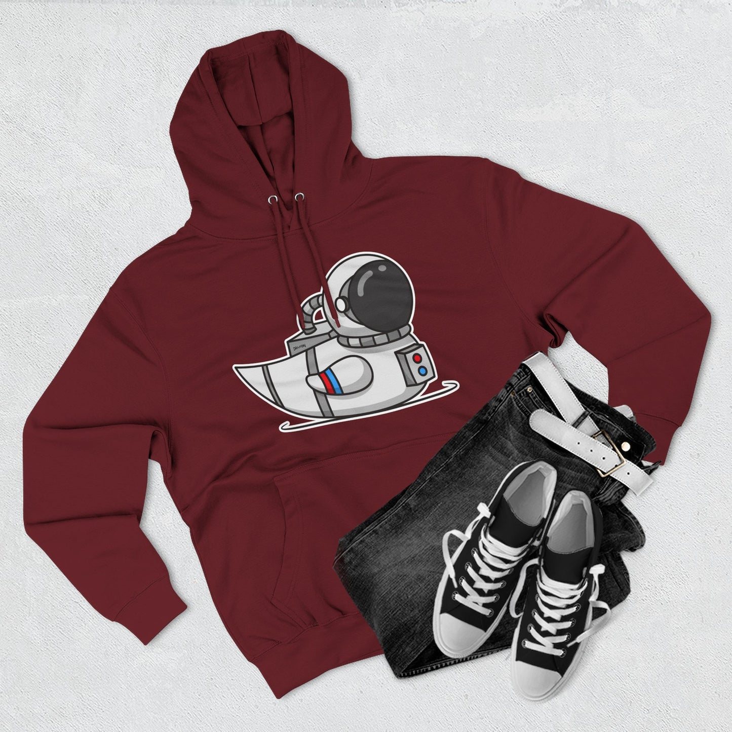 Three-Panel Fleece Hoodie (Astronaut Duck)