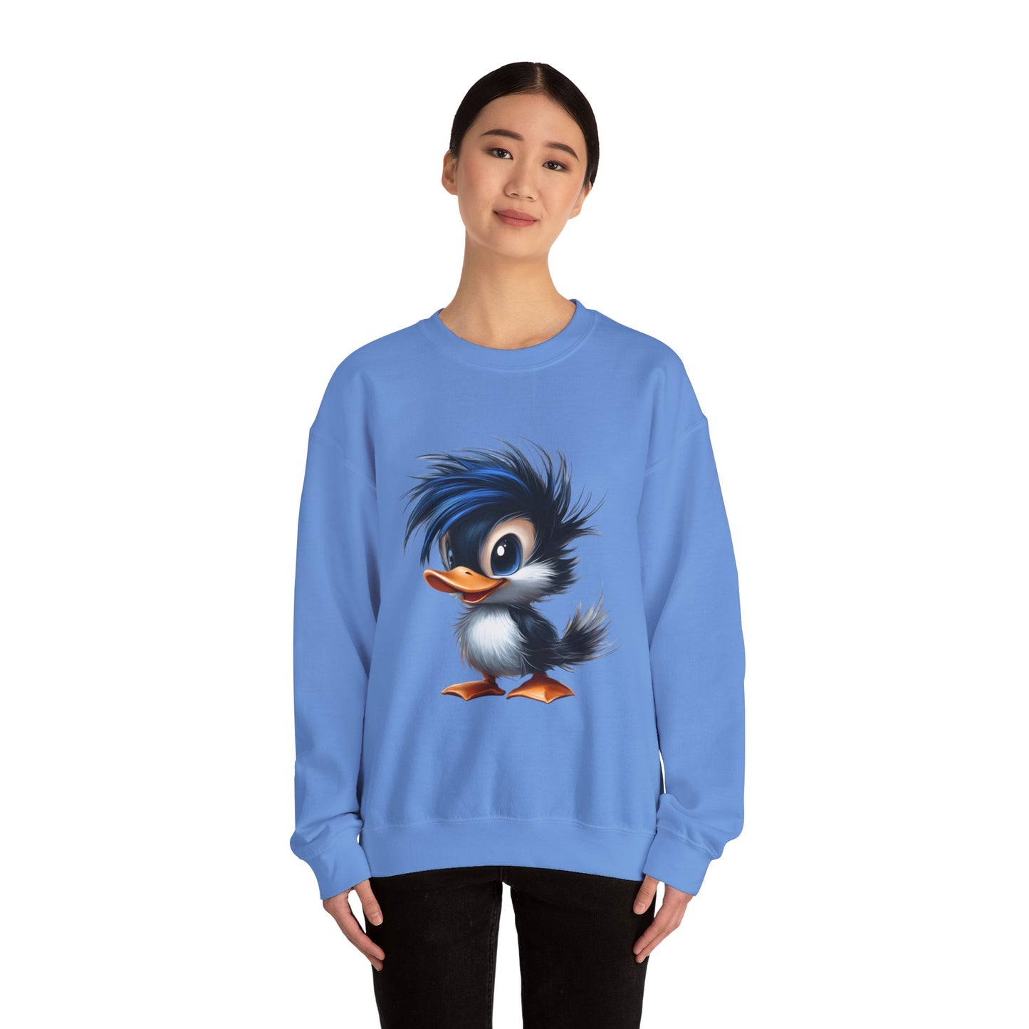 Unisex Heavy Blend™ Crewneck Sweatshirt (Blue Hair Duck)