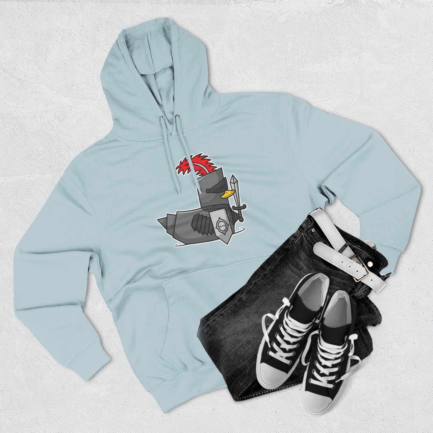Three-Panel Fleece Hoodie (Knight Duck)