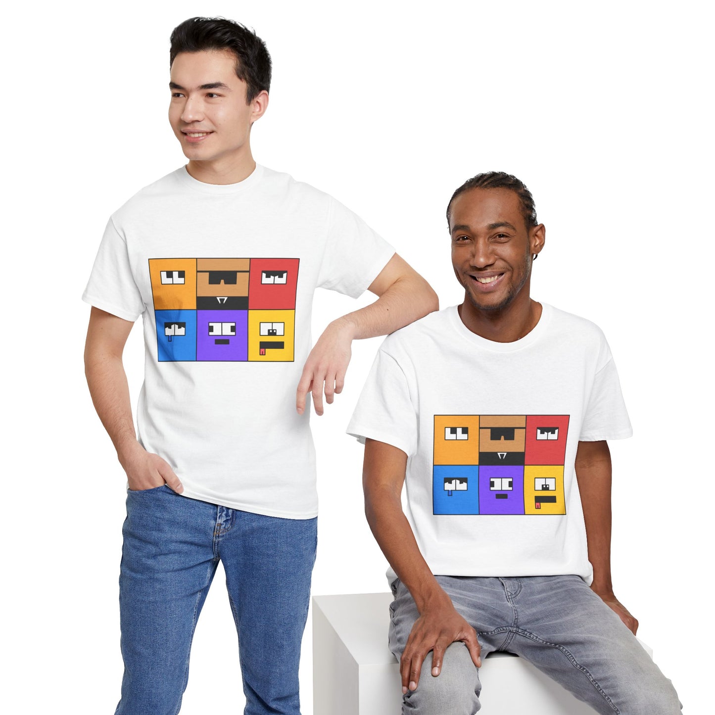 Unisex Heavy Cotton Tee (Emotion Blocks)