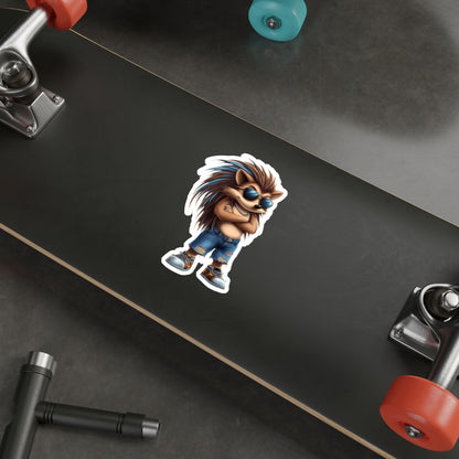 Die-Cut Stickers | Vibrant Art for Personalization (Cool Hedgehog)