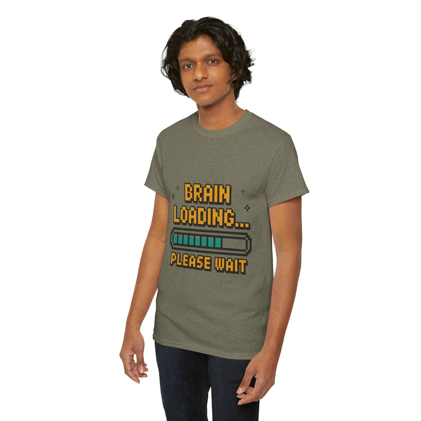 Unisex Heavy Cotton Tee (Brain Loading...Please Wait)