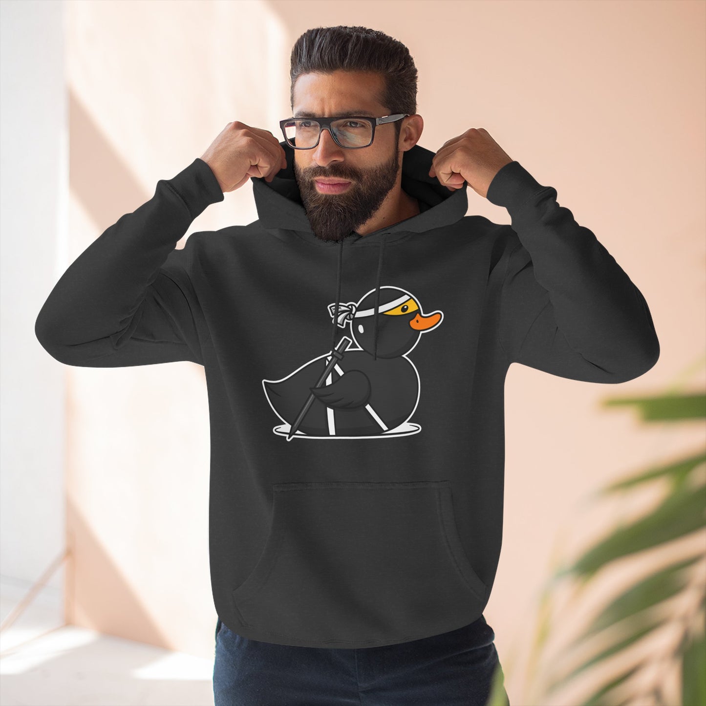 Three-Panel Fleece Hoodie (Ninja Duck)