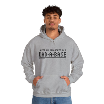 Dad Jokes Hoodie - Unisex Heavy Blend™ Sweatshirt (Keep my Jokes in a Dad-A-Base)