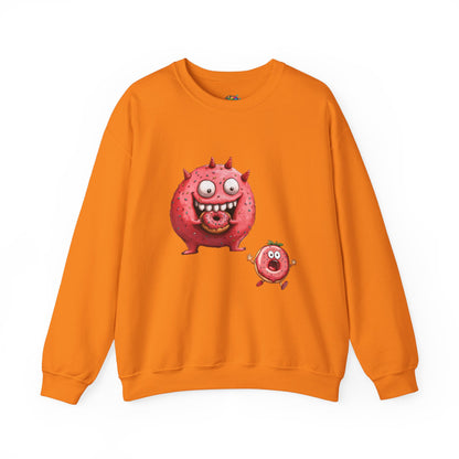 Unisex Heavy Blend™ Crewneck Sweatshirt (Donut Monster eating Donut)