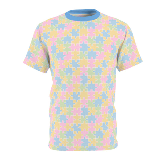 Unisex Cut & Sew Tee (Pastel Puzzle)