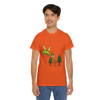 Unisex Heavy Cotton Tee (Flaming Dragon)