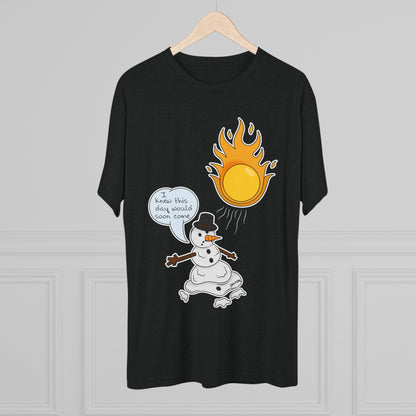 Unisex Tri-Blend Crew Tee (Melting Snowman)