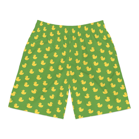 Men's Jogger Shorts - Green (Rubber Ducks)