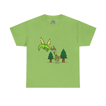 Unisex Heavy Cotton Tee (Flaming Dragon)