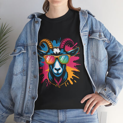 Unisex Heavy Cotton Tee (Colorful Goat)