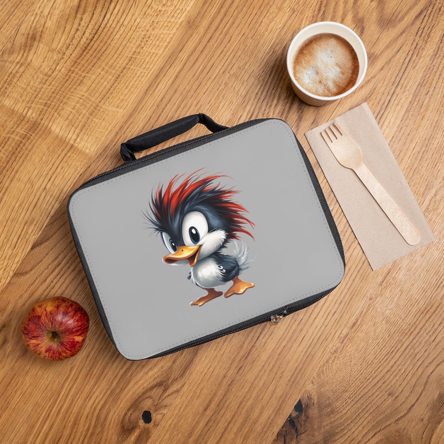 Lunch Bag - Light Grey (Red Hair Duck)