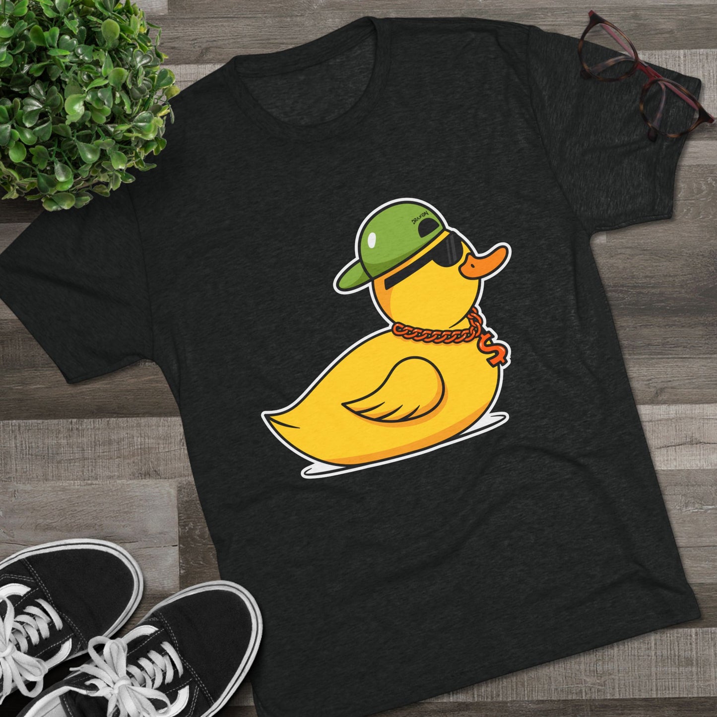 Unisex Tri-Blend Crew Tee (Ninja Duck)