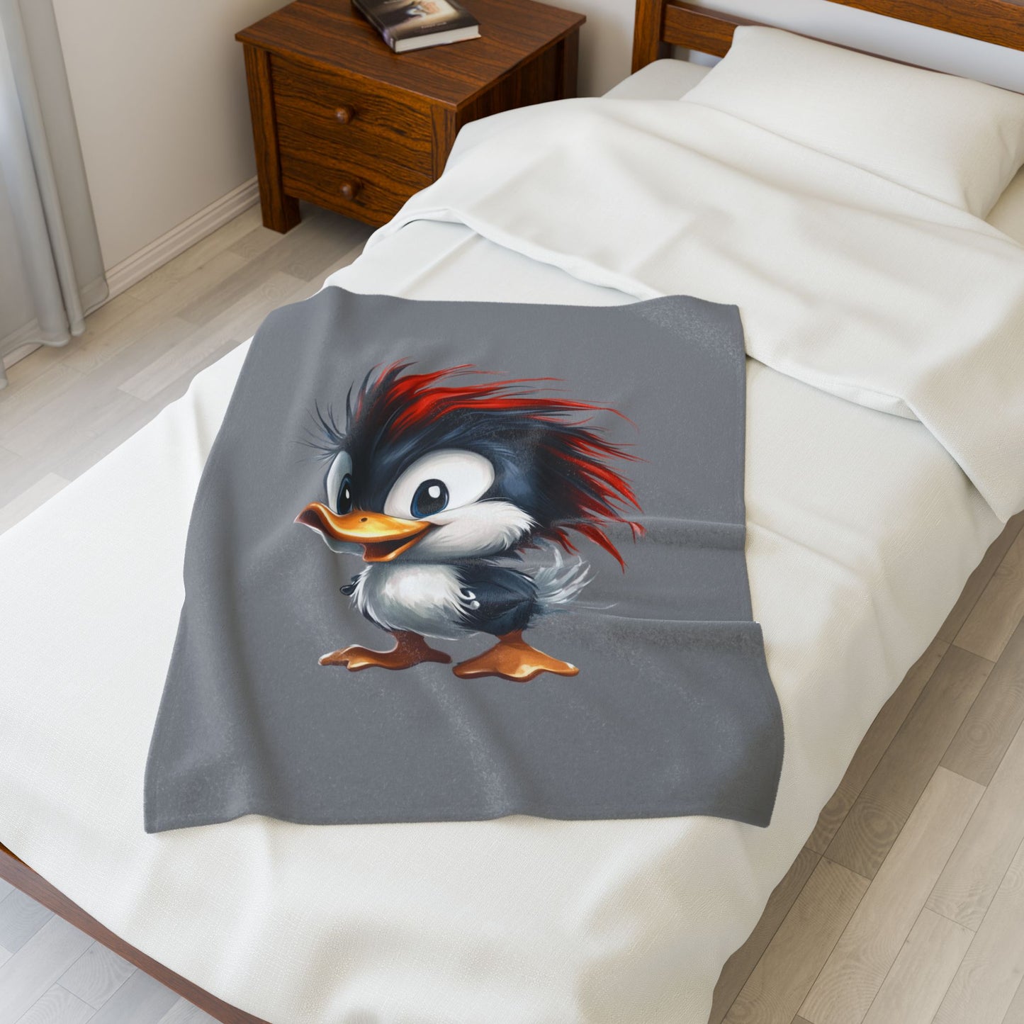 Velveteen Plush Blanket (Red Hair Duck)