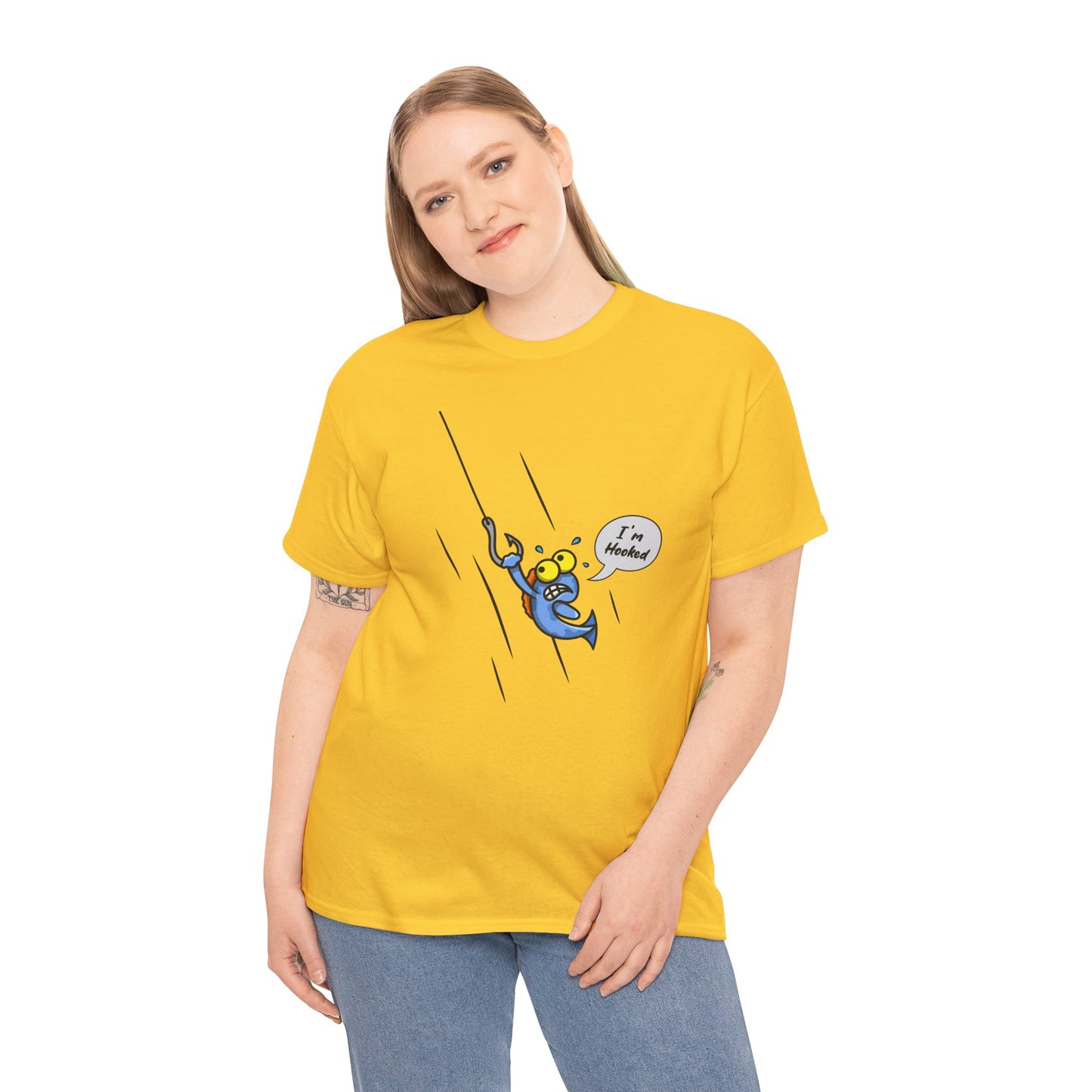 Unisex Heavy Cotton Tee (Fishing Hooked)