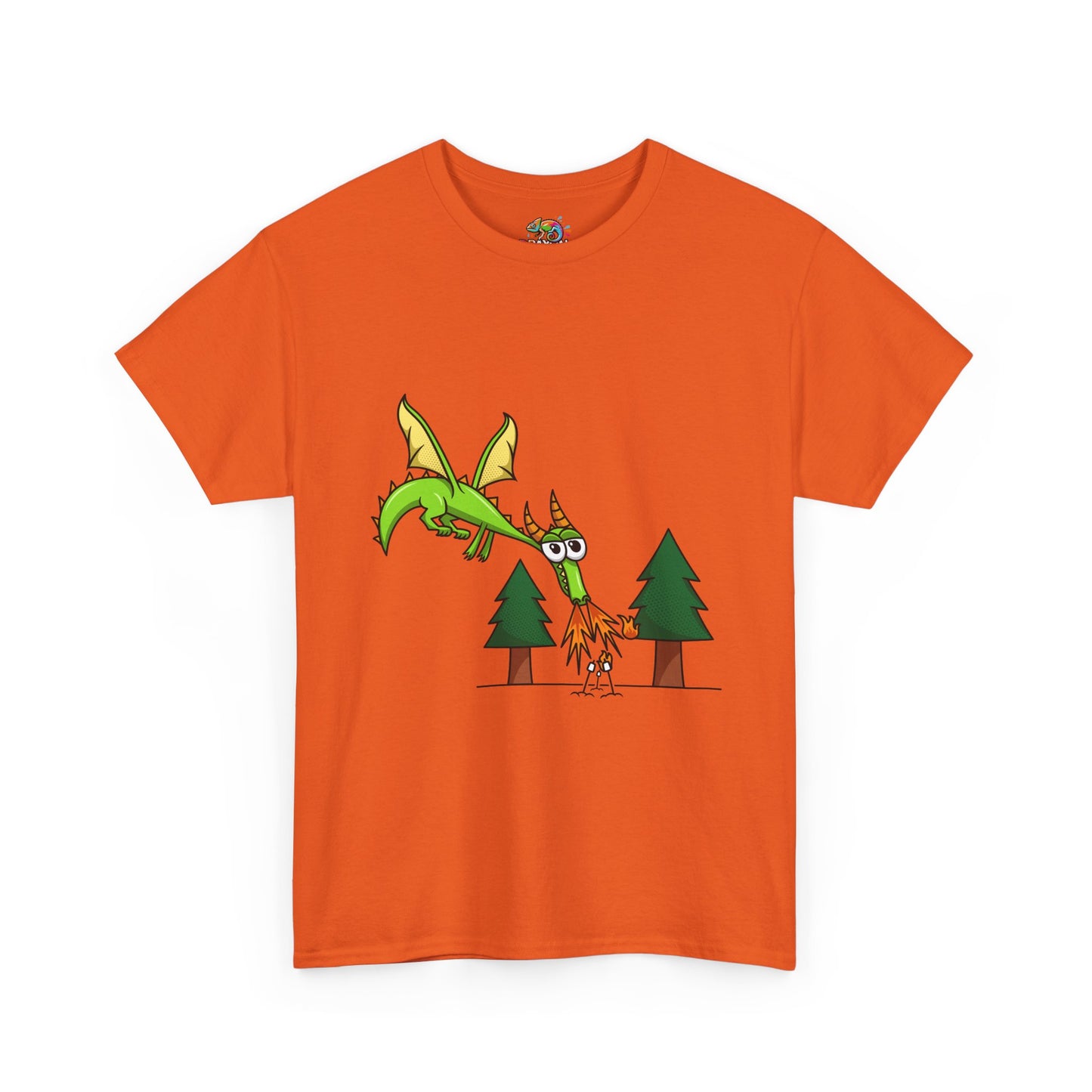 Unisex Heavy Cotton Tee (Flaming Dragon)
