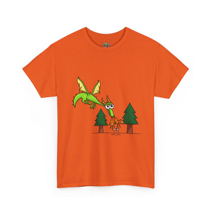 Unisex Heavy Cotton Tee (Flaming Dragon)
