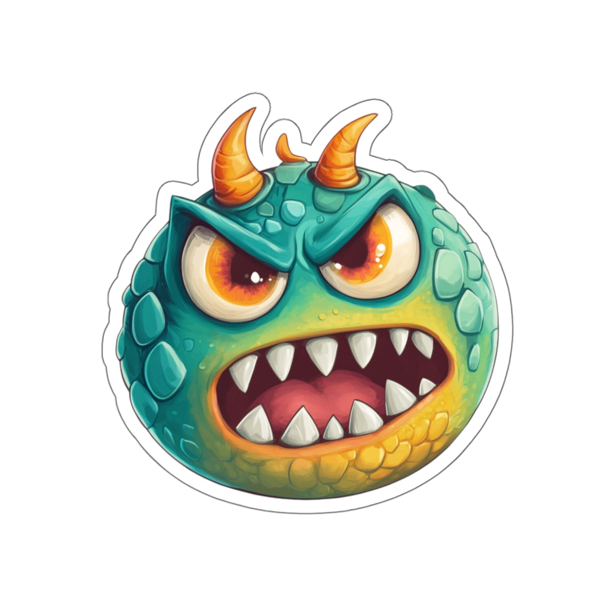 Die-Cut Stickers | Vibrant Art for Personalization (Green Monster 2)