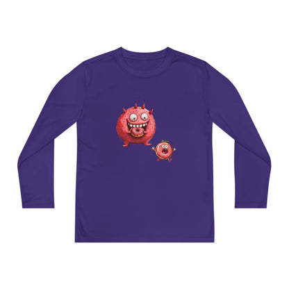 Youth Long Sleeve Competitor Tee (Donut Monster eating Donut)