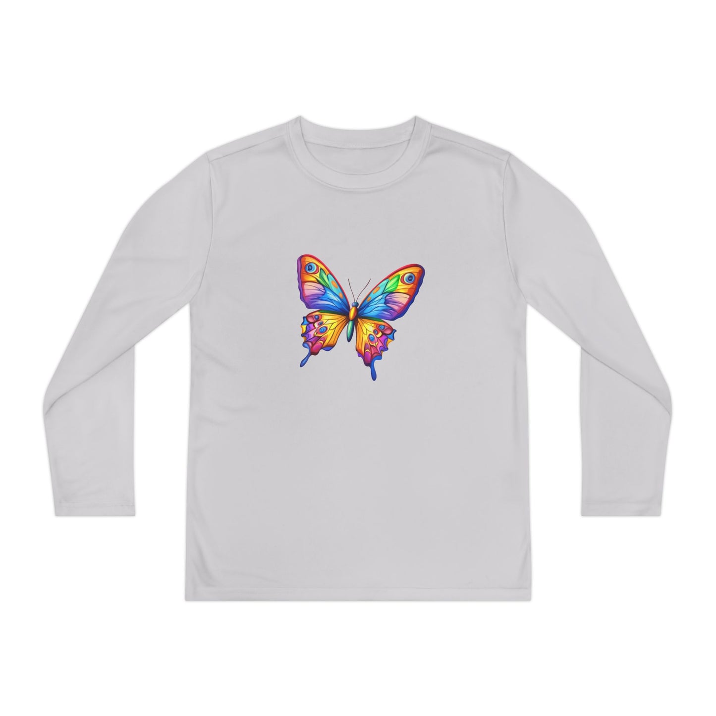 Youth Long Sleeve Competitor Tee (Colorful Butterfly)