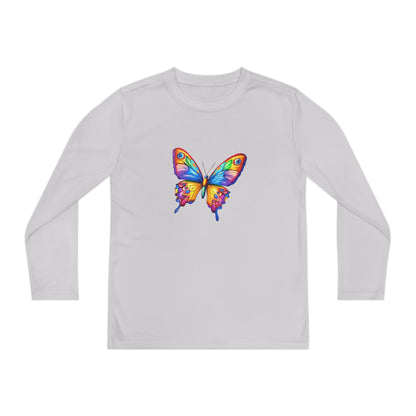 Youth Long Sleeve Competitor Tee (Colorful Butterfly)