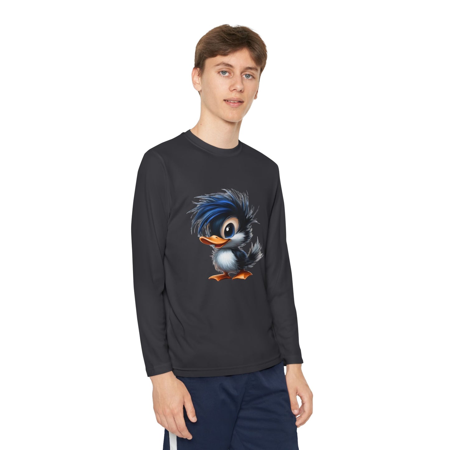 Youth Long Sleeve Competitor Tee (Blue Hair Duck)