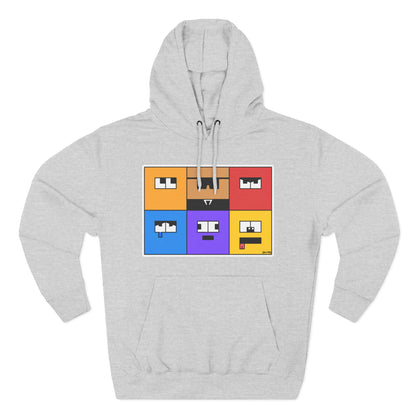 Three-Panel Fleece Hoodie (Emotion Blocks)
