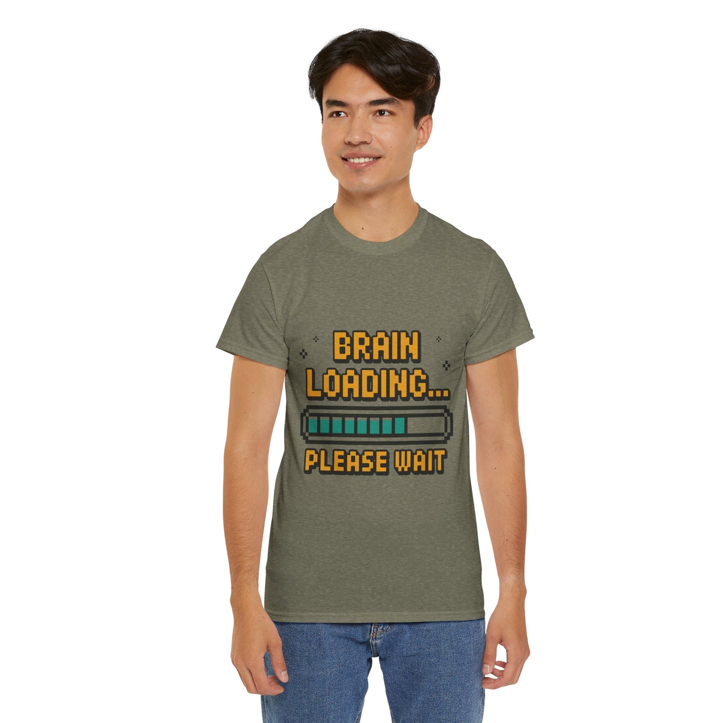 Unisex Heavy Cotton Tee (Brain Loading...Please Wait)