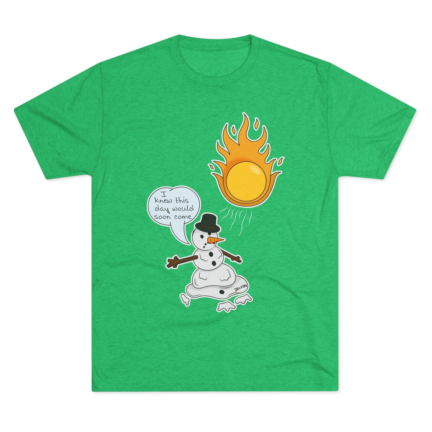 Unisex Tri-Blend Crew Tee (Melting Snowman)