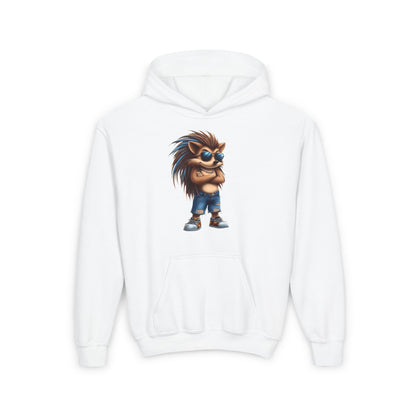 Youth Heavy Blend Hooded Sweatshirt (Cool Hedgehog)