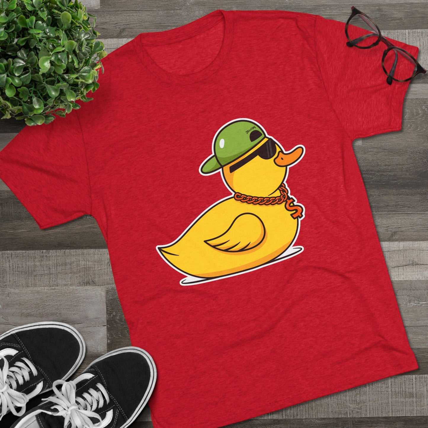 Unisex Tri-Blend Crew Tee (Ninja Duck)