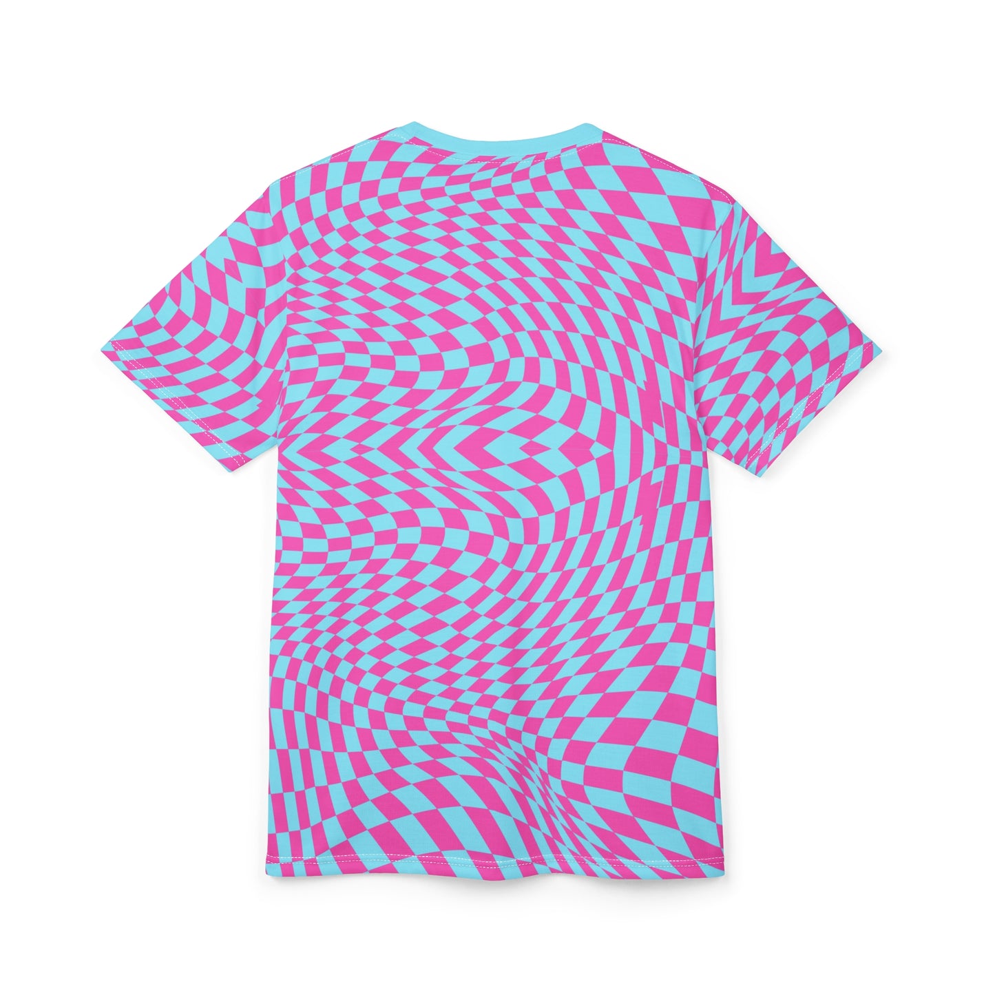Unisex Cut & Sew Tee (Aqua-Pink Pixels)