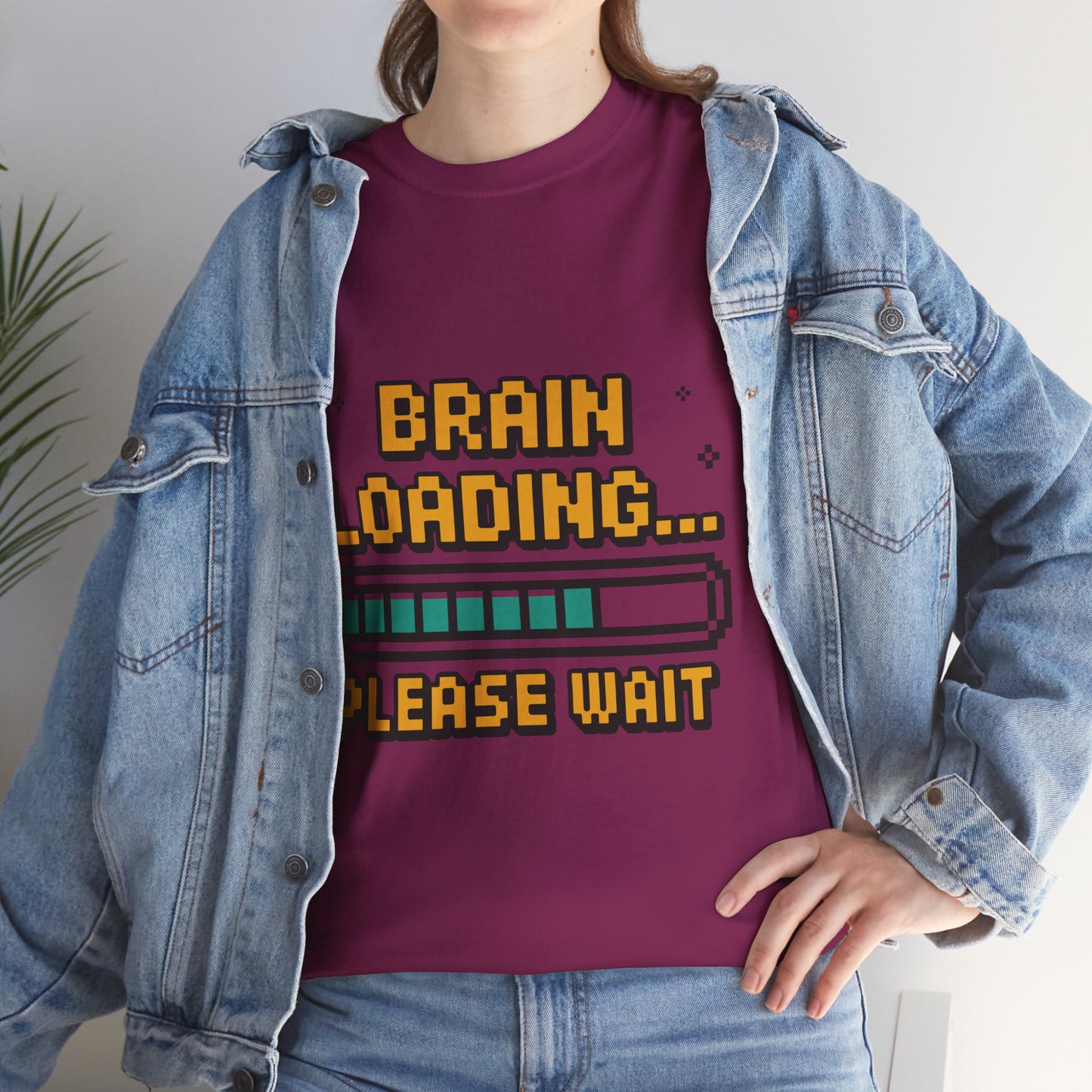 Unisex Heavy Cotton Tee (Brain Loading...Please Wait)