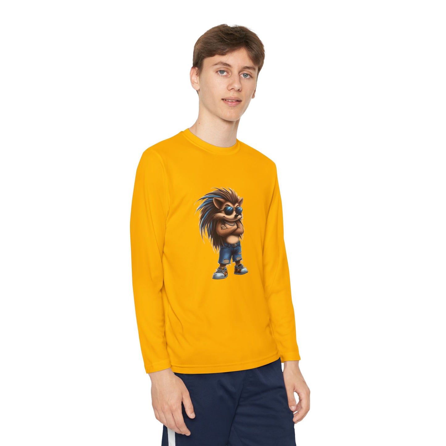 Youth Long Sleeve Competitor Tee (Cool Hedgehog)