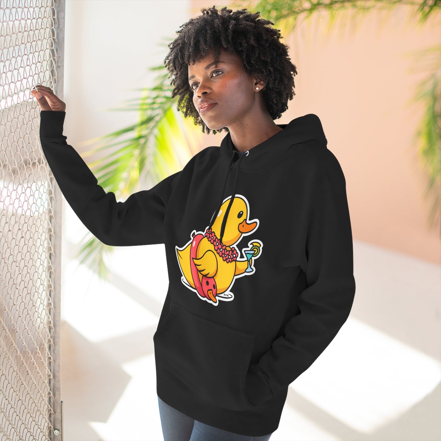 Three-Panel Fleece Hoodie (Tropical Duck)