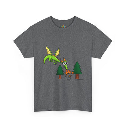 Unisex Heavy Cotton Tee (Flaming Dragon)