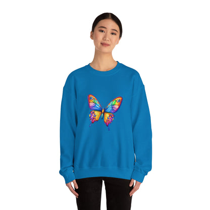 Unisex Heavy Blend™ Crewneck Sweatshirt (Colorful Butterfly)