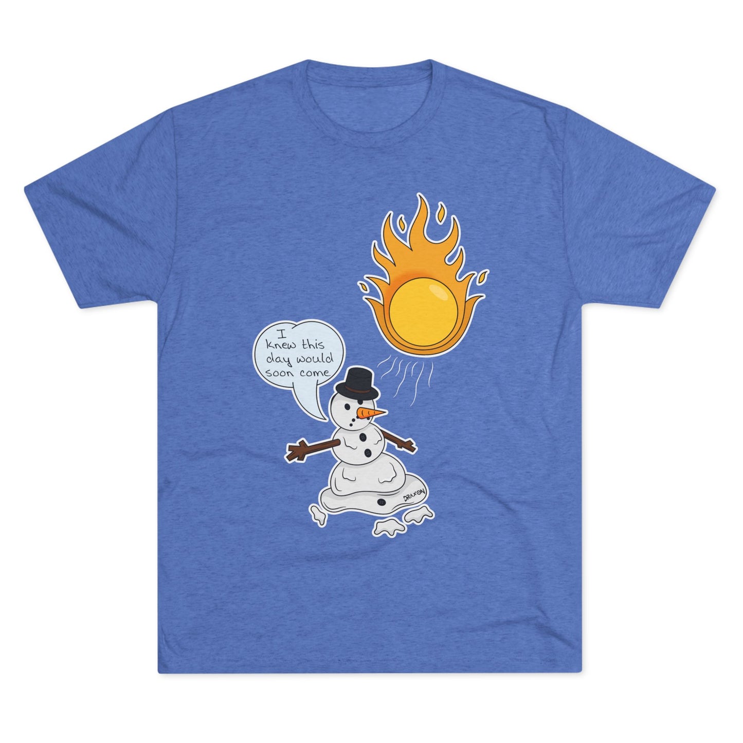 Unisex Tri-Blend Crew Tee (Melting Snowman)