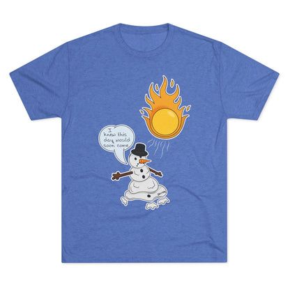 Unisex Tri-Blend Crew Tee (Melting Snowman)