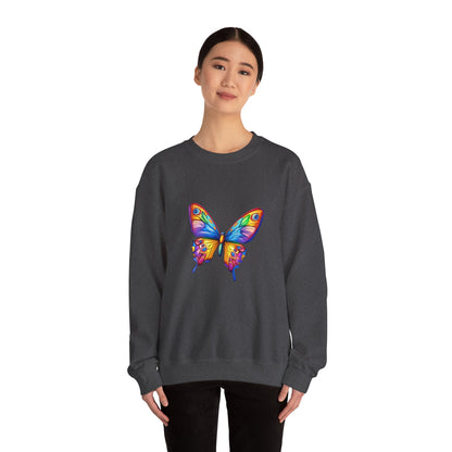 Unisex Heavy Blend™ Crewneck Sweatshirt (Colorful Butterfly)