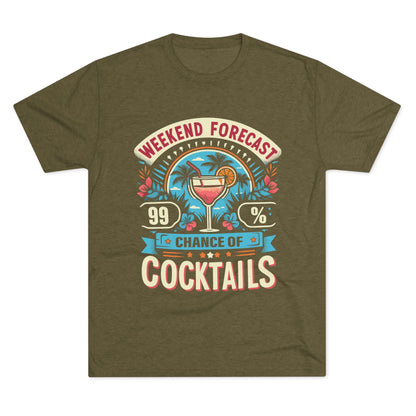 Unisex Tri-Blend Crew Tee (99% Chance of Cocktails)