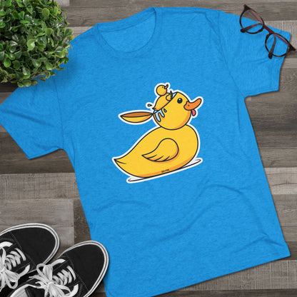 Unisex Tri-Blend Crew Tee (Duck Bird Brain)