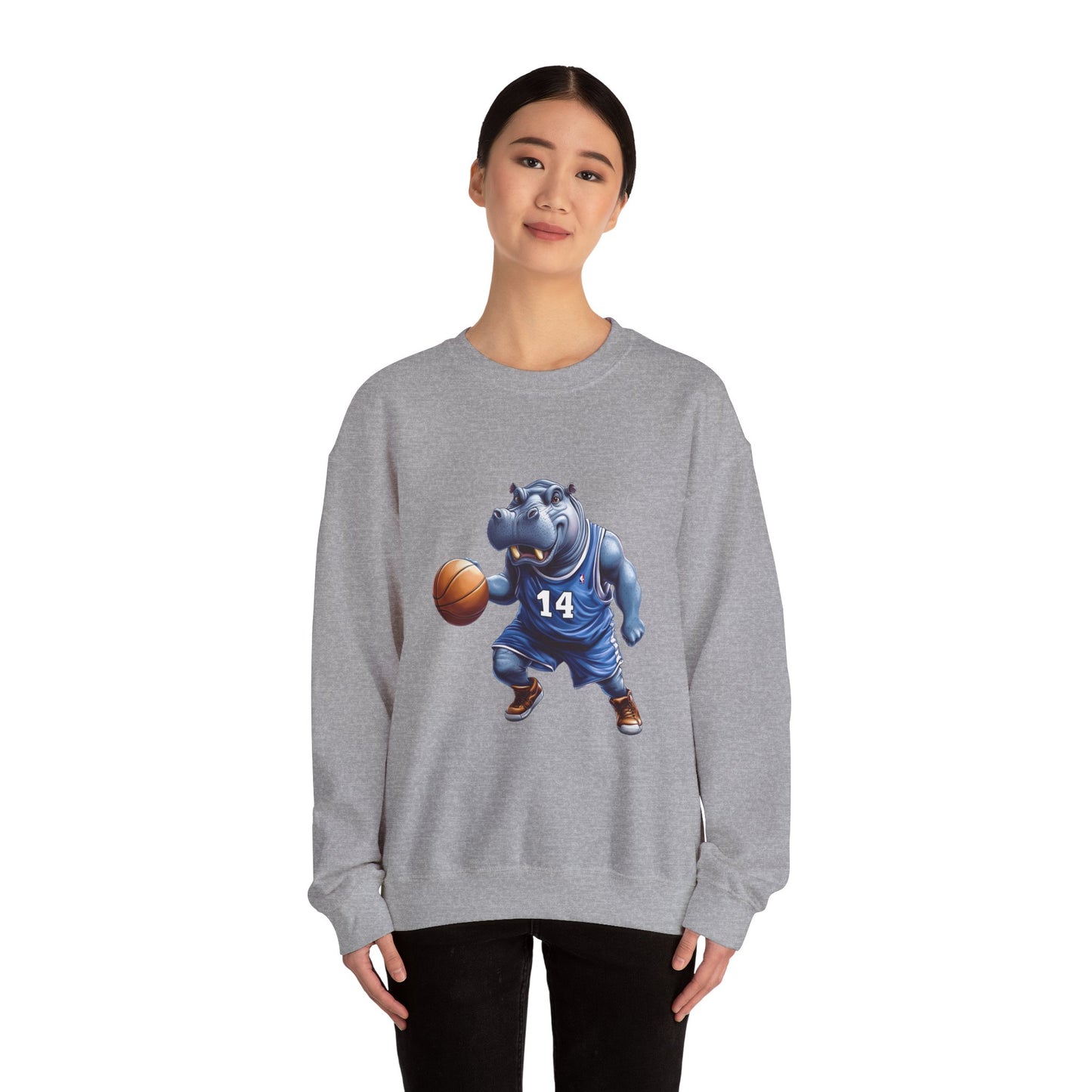 Unisex Heavy Blend™ Crewneck Sweatshirt (Hippo Baller)