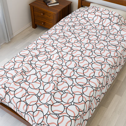 Velveteen Plush Blanket (Baseball)